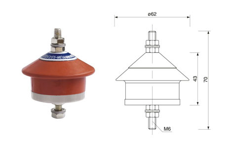 低压配电型氧化锌避雷器尺寸图 HY1.5W-0.28/1.3配电型氧化锌避雷器外观