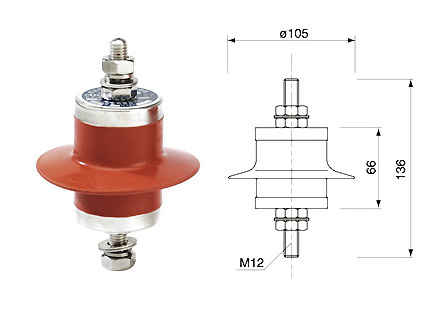 电站型氧化锌避雷器尺寸图 HY2.5WD-0.26/7.2电站型氧化锌避雷器外观